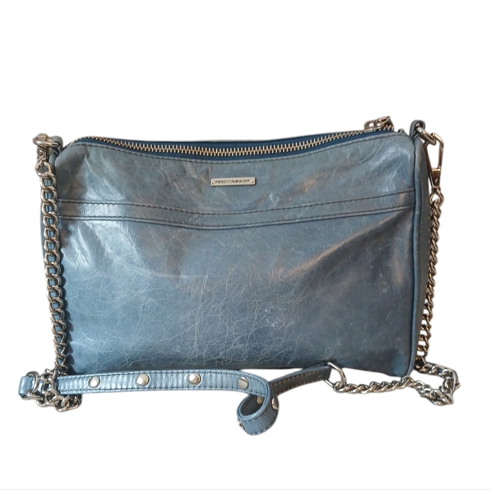 Rebecca Minkoff Blue Leather Mini Mac Crossbody Bag - Picture 4 of 14